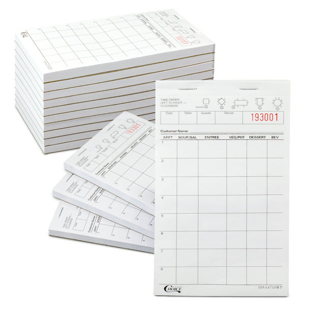 Server Order Notepads White Guest Check Pad by Stock Your Home 10 Pack